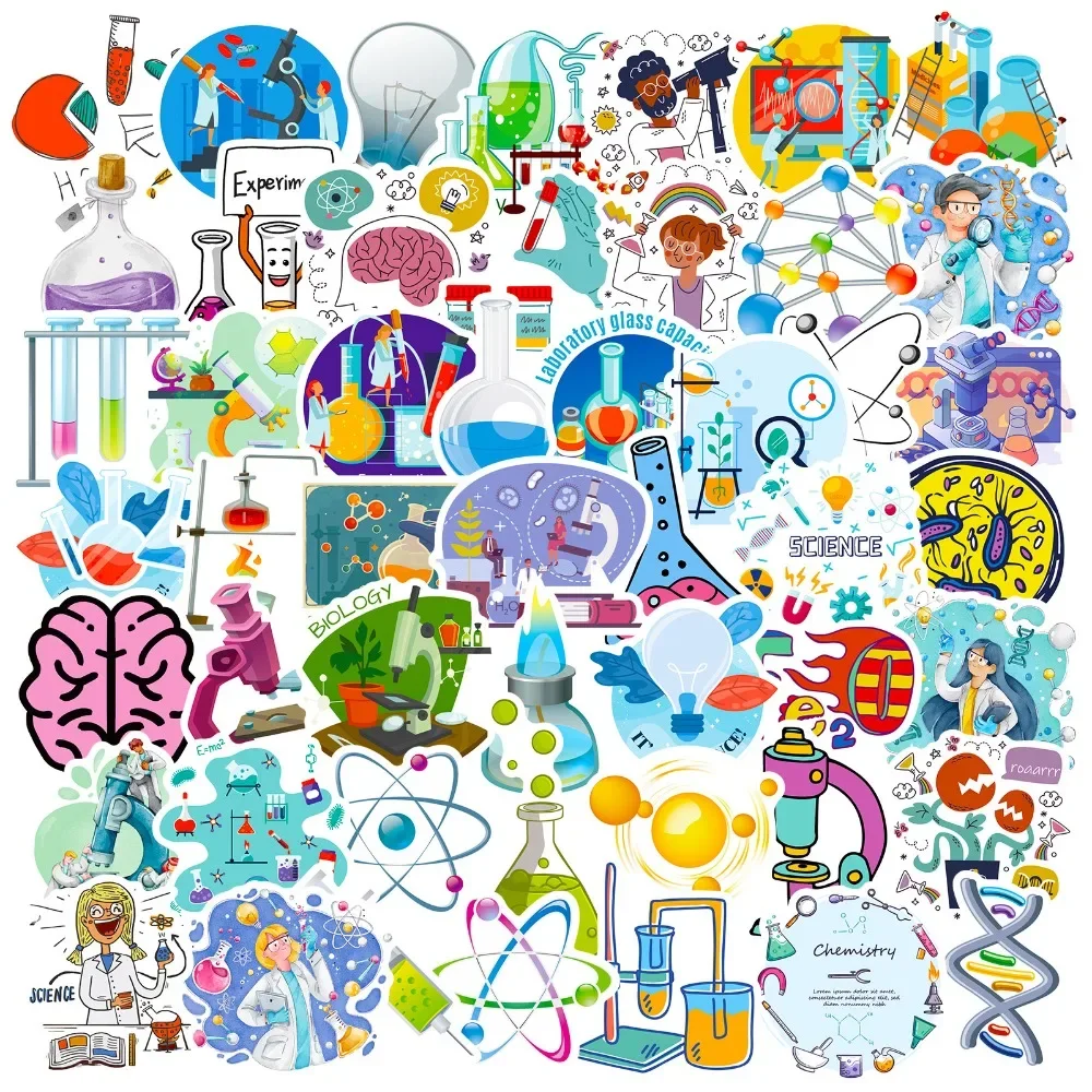 Vintage Fashion Toys - 50PCS Cartoon Science Lab Sticker Aesthetic