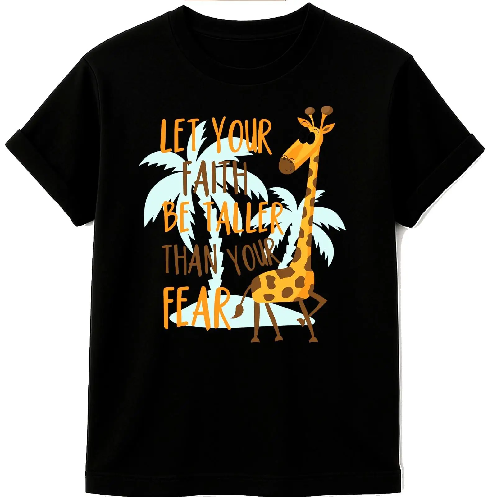 Vintage Fashion Quotes - Faith Be Taller Than Fear Giraffe
