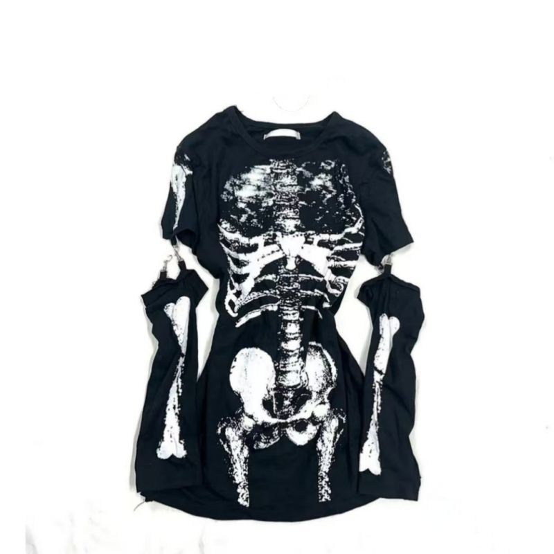 Gothic Skeleton Graphic T-Shir - đánh giá và giá Vintage Fashion Subculture