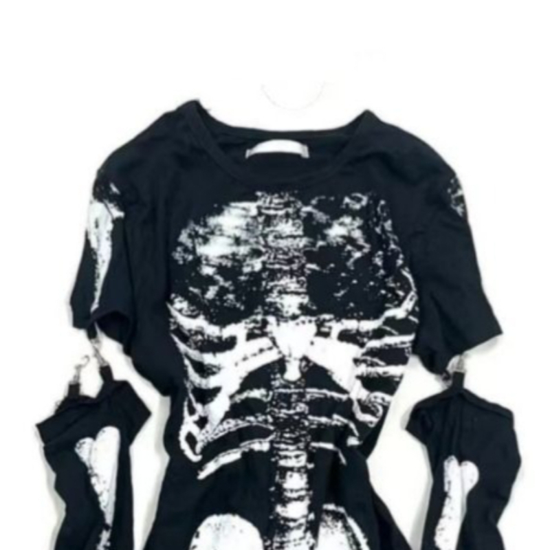 Gothic Skeleton Graphic T-Shir - đánh giá và giá Vintage Fashion Subculture