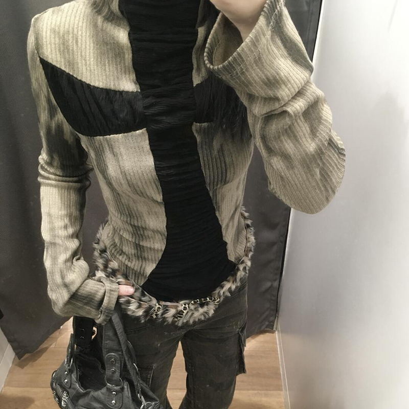 Goth Cross Subculture slim top - đánh giá và giá Turtleneck Knit 90S