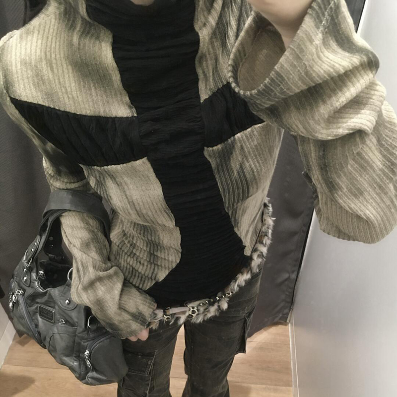 Goth Cross Subculture slim top - đánh giá và giá Turtleneck Knit 90S