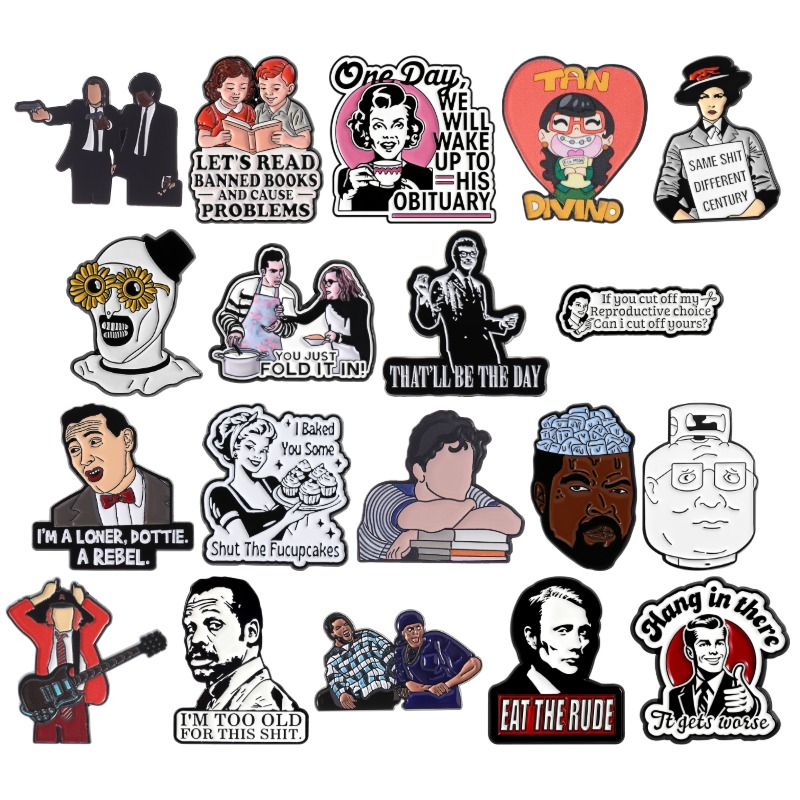TV Movie Character Enamel Pins - đánh giá và giá Vintage Fashion Quotes