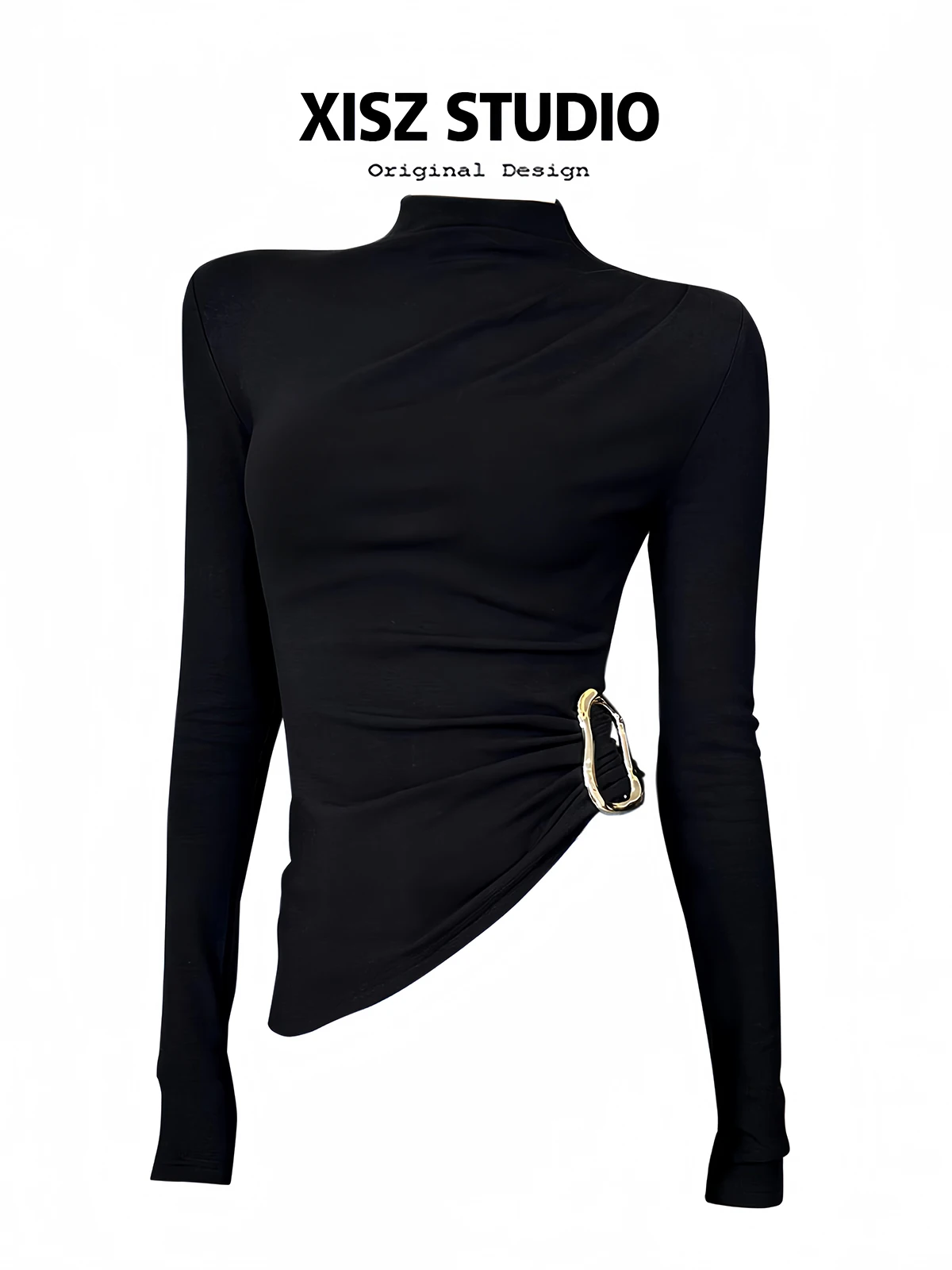 Women Black GothicT-shirt Hara - đánh giá và giá Turtleneck Knit 90S