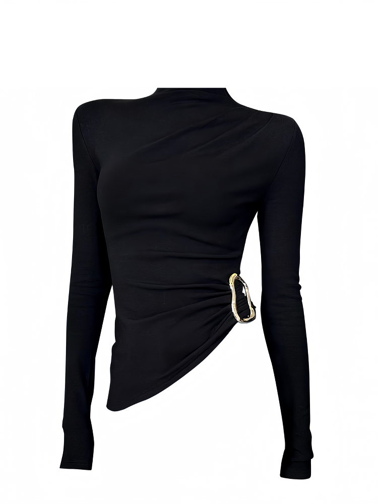 Women Black GothicT-shirt Hara - đánh giá và giá Turtleneck Knit 90S