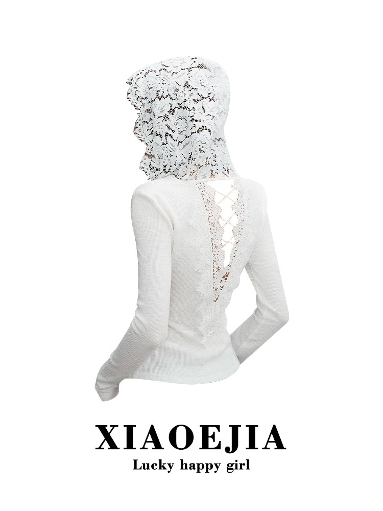 Women White GothicT-shirt Hara - đánh giá và giá Turtleneck Knit 90S