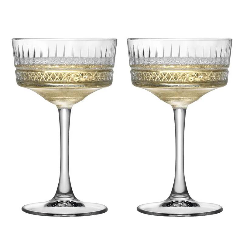 2 Pcs Carved Martini Glasses C - đánh giá và giá Vintage Fashion Eu