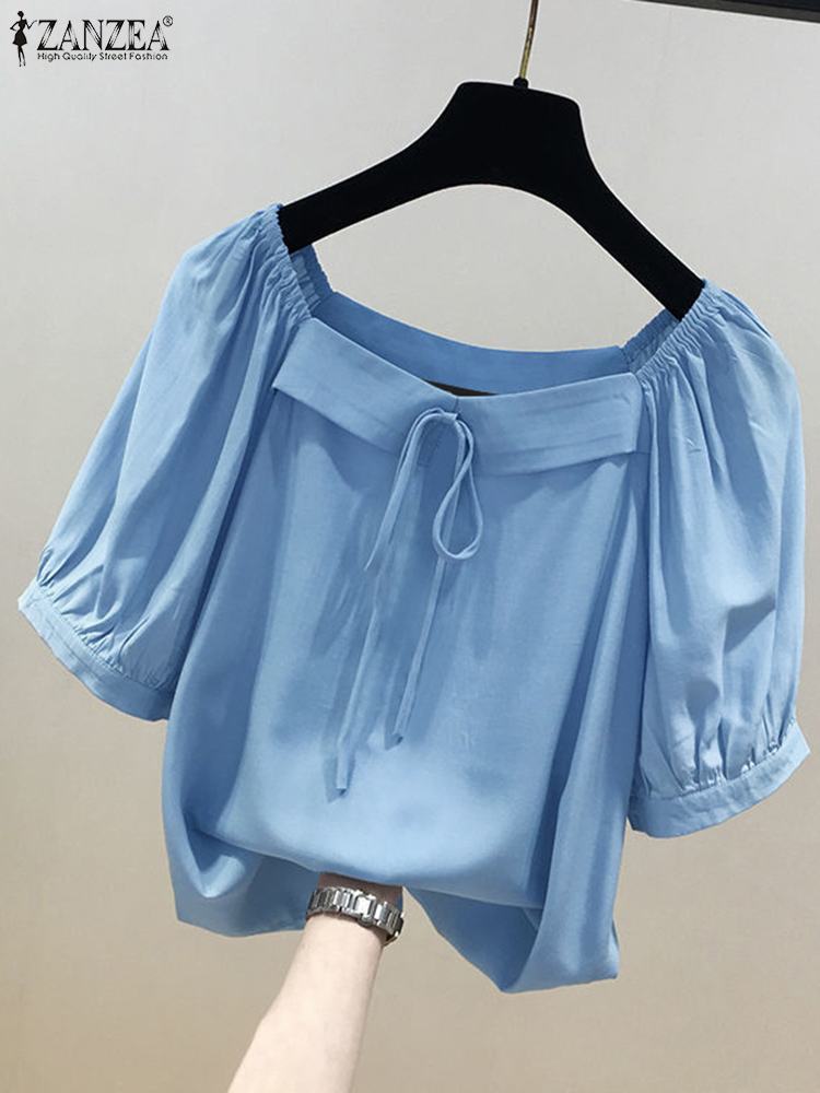 ZANZEA Korean Style Solid Blou - đánh giá và giá Vintage Fashion Style Female